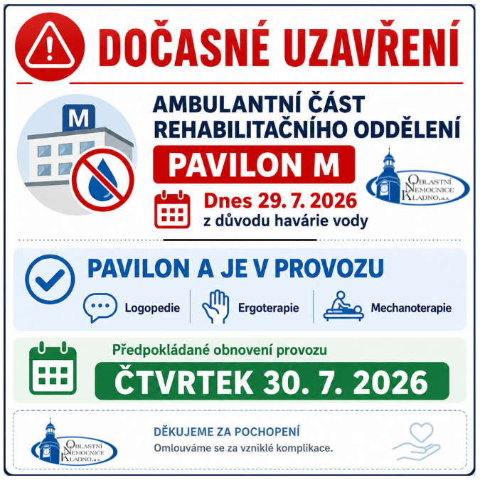 Uzavření ambulantní rhb 29.7.2026